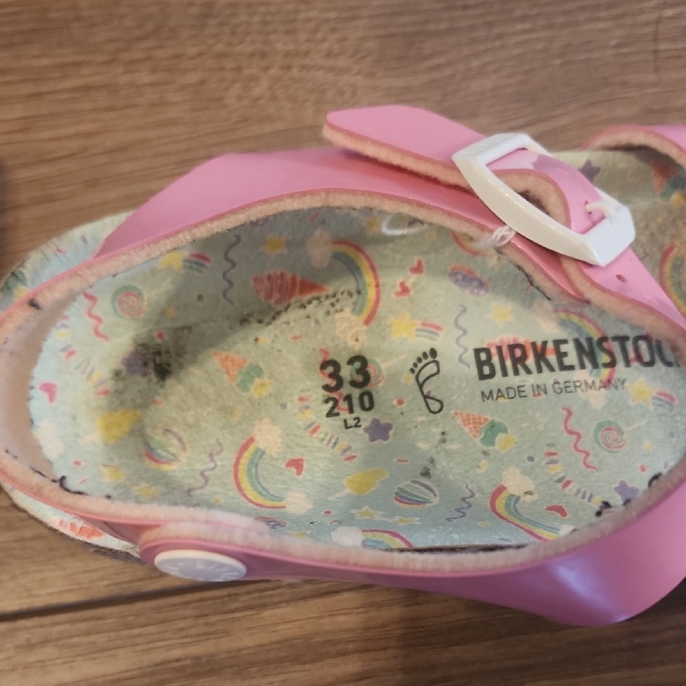 Birkenstock Kids Pink Patent Triple-Buckle Sandals - Picture 2 of 3
